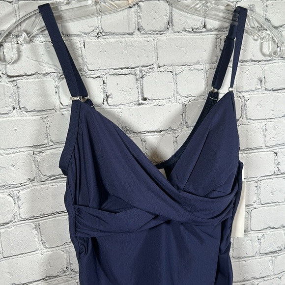 Calvin Klein Women's Standard Tankini Swimsuit Tummy Control Navy Blue size XS - Picture 4 of 16